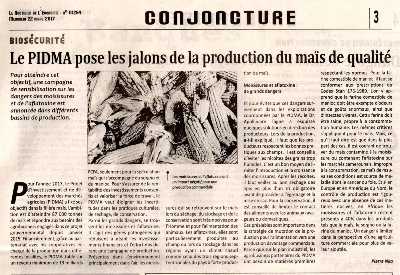 Le Quotidien de l'Économie, 22 mars 2017